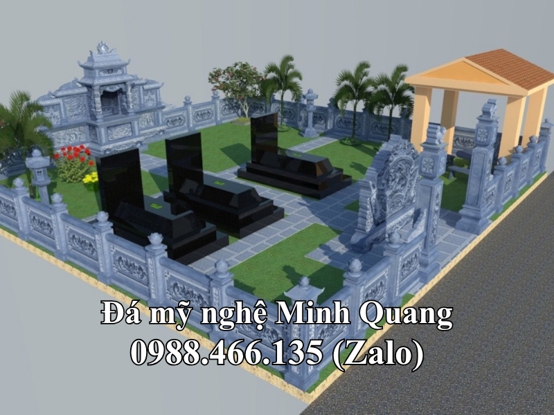 Mẫu Khu Lăng Mộ Đá Gia Tộc xuất xưởng - Đá Mỹ Nghệ Minh Quang