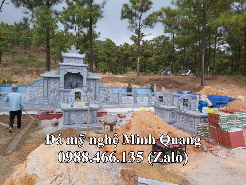 Mẫu Khu Lăng Mộ Đá Gia Tộc xuất xưởng - Đá Mỹ Nghệ Minh Quang