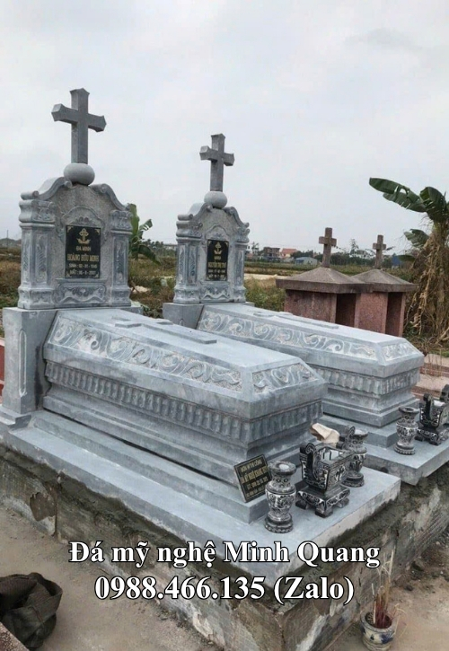 Mẫu Mộ Đá Công Giáo xuất xưởng - Đá Mỹ Nghệ Minh Quang
