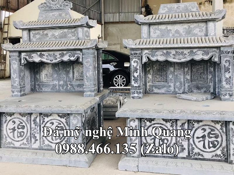 Mẫu Mộ Đá Hai Mái (Mộ Hai Đao) xuất xưởng - Đá Mỹ Nghệ Minh Quang