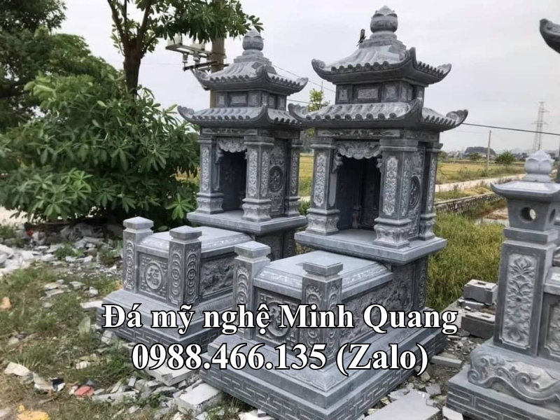 Mẫu Mộ Đá Hai Mái (Mộ Hai Đao) xuất xưởng - Đá Mỹ Nghệ Minh Quang