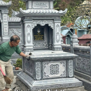 Mẫu Mộ Đá Hai Mái (Mộ Hai Đao) xuất xưởng - Đá Mỹ Nghệ Minh Quang