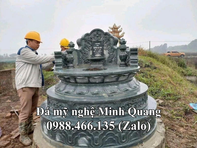 Mẫu Mộ Đá Tròn Phong Thủy xuất xưởng - Đá Mỹ Nghệ Minh Quang