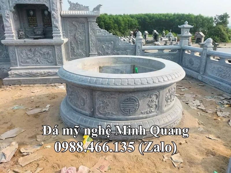 Mẫu Mộ Đá Tròn Phong Thủy xuất xưởng - Đá Mỹ Nghệ Minh Quang
