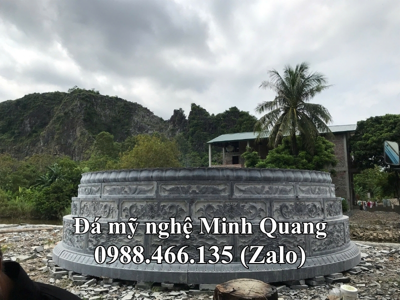 Mẫu Mộ Đá Tròn Phong Thủy xuất xưởng - Đá Mỹ Nghệ Minh Quang